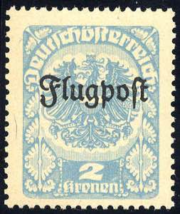 1922, Flugpost, 2 Kr. blau, nicht verausgabt ... 
