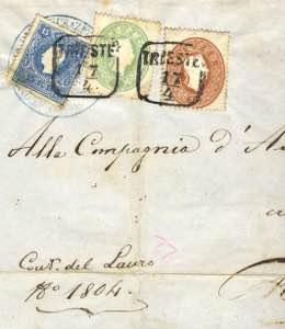 1859/61, Briefteil von Triest 17.4. mit ... 