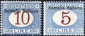 1909,  Segnatasse, soprastampati Somalia ... 