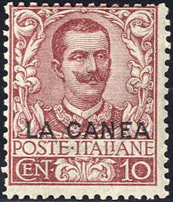 1905, La Canea, la serie senza il 5 Lire, 10 ... 