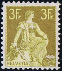 1908, Sitzende Helvetia, 3 Fr. ... 