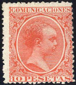 1889, Alfonso XIII, 10 Pes. ziegelrot, ... 