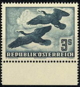 1950-53, Flugpost Vögel, 7 Werte (ANK ... 