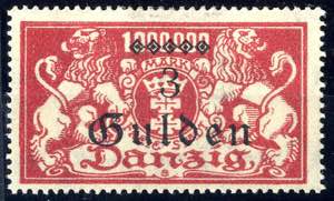 1923, 3 Gulden mit Plattenfehler u offen ... 