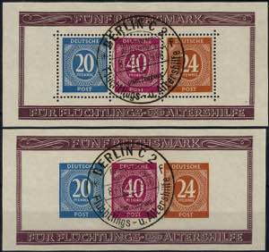 1946, Briefmarkenausstellung, beide Blöcke ... 
