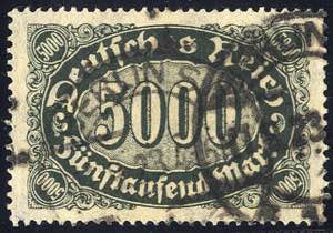 1922, 50000 M, schwarzgrün, geprüft ... 
