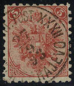 1890, Steindruck, 5 Kr. rot, LZ 9¼, ... 