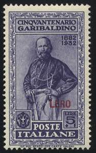 1932, Lero, Garibaldi, 10 val. (U. + S. ... 