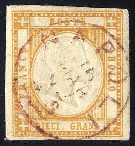 1861, Provincie Napoletane, 10 Gr. arancio, ... 