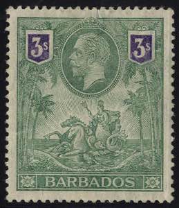 1912, 3 Sh grün/violett, horizontaler Bug, ... 