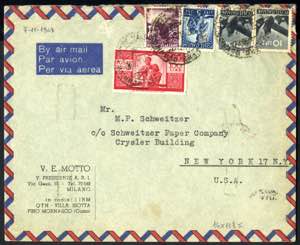 1947, 100 Lire Democratica, lettera da ... 