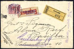 1919, Trento e Trieste, lettera raccomandata ... 