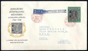 1949, 100 Jahre Briefmarken auf 3 FDC, Mi. ... 