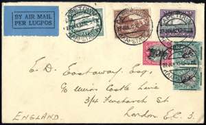 1932, air mailed  letter from Capetown to ... 