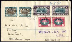 1939, registred letter from Windhoek 23.7.39 ... 