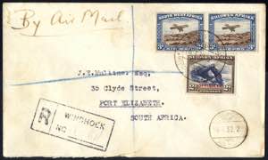 1931, first air mail registred  letter from ... 