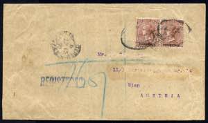 1899, registred letter 13.4.99 over Naples ... 