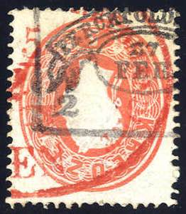 1861, Perchtoldsdorf, 5 Kr. rot mit Teil - ... 