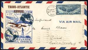 1939, Erstflug New York - Marseille, Brief ... 
