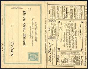 1902, Doppelkarte 5 + 5 H. mit Werbezudruck ... 
