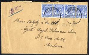 1949, air mailed letter from Penang 9.4.49 ... 