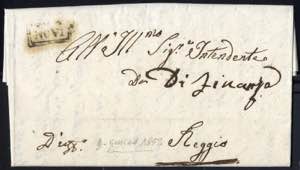 1852, NOVI, annullo in cartella su lettera ... 