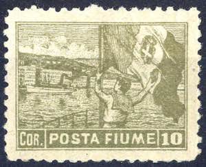 1919, Vedute, 10 Corone oliva, dent. 10½, ... 