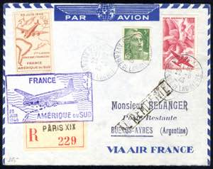 1946, eingeschriebener Flugpostbrief ... 