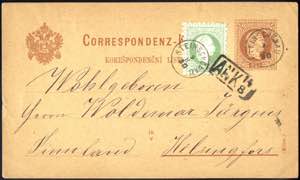 1880, Korrespondenzkarte 2 Kr. braun mit ... 