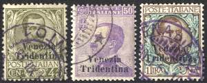 1918, Trentino, 45 Cent. + 50 Cent. + 1 ... 