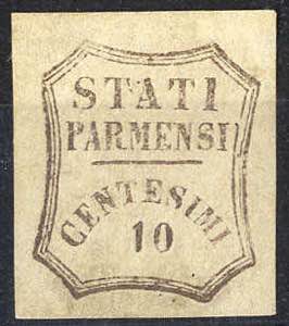 1859, Governo Provvisorio, 10 Cent. con ... 