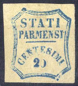 1859, Governo Provvisorio, 20 Cent. azzurro, ... 