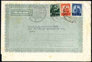 1948, Busta di posta aerea da Cagliari ... 