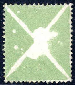 1858, Grosses grünes Andreaskreuz, Type ... 
