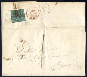 1852, Lettera in porto assegnato da Canale ... 