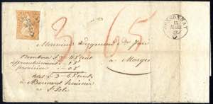 1859, Postvorschuss über 3 Fr. 45 c. plus ... 