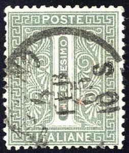 1863/65, Filigrana lettere, 1 Cent. tiratura ... 