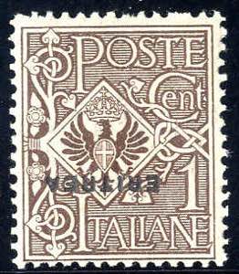 1909, Floreale, 1 Cent. bruno con varietá ... 