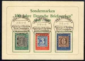 1949, 100 Jahre deutsche Briefmarken, Satz ... 