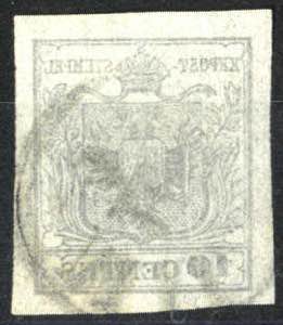 1850, 10 Cent. nero, sottotipo a, ... 