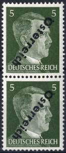 1945, 5 (Pfg.) graugrün, senkrechtes Paar ... 