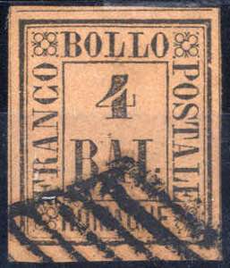 1859, 4 b. fulvo, periziato Royal Philatelic ... 