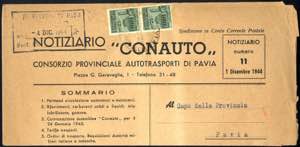 1944, giornale CONAUTO da Pavia il 2.12. ... 