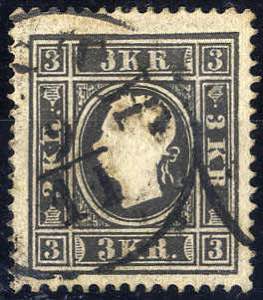 1858, 3 Kr. schwarz, Type Ia, gestempelt, ... 
