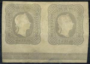 1861, 1,05 Kr. grau, waagrechtes Paar vom ... 