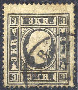 1858, 3 Kr. schwarz, Type Ib, ... 