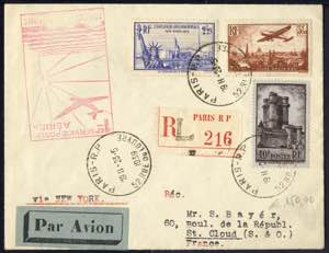 1939, Erstflug Frankreich - USA von Paris am ... 
