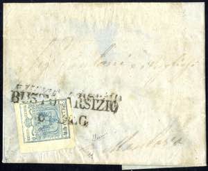 1850, 45 Cent. azzurro ardesia su lettera da ... 