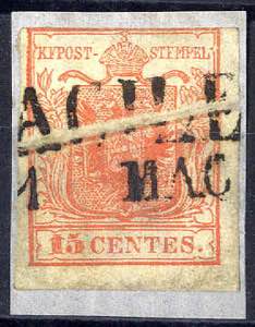 1850, Pieghe di carta, 15 Cent. primo ... 