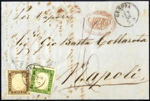 1858, lettera da Genova il 7.9. per Napoli ... 